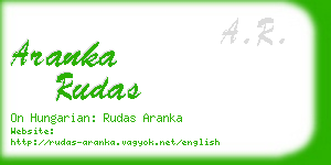 aranka rudas business card